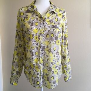 Lightweight Yellow & White Floral Print Top